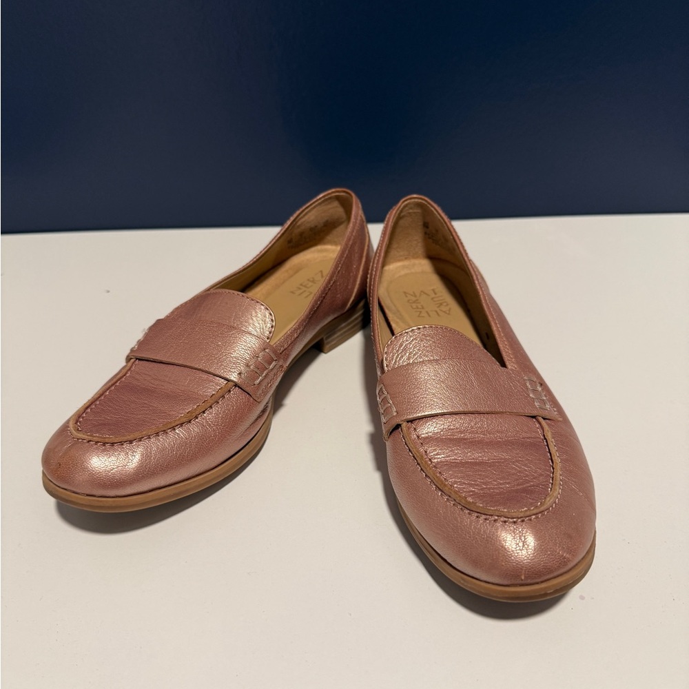 Naturalizer Rose Gold Leather Loafers